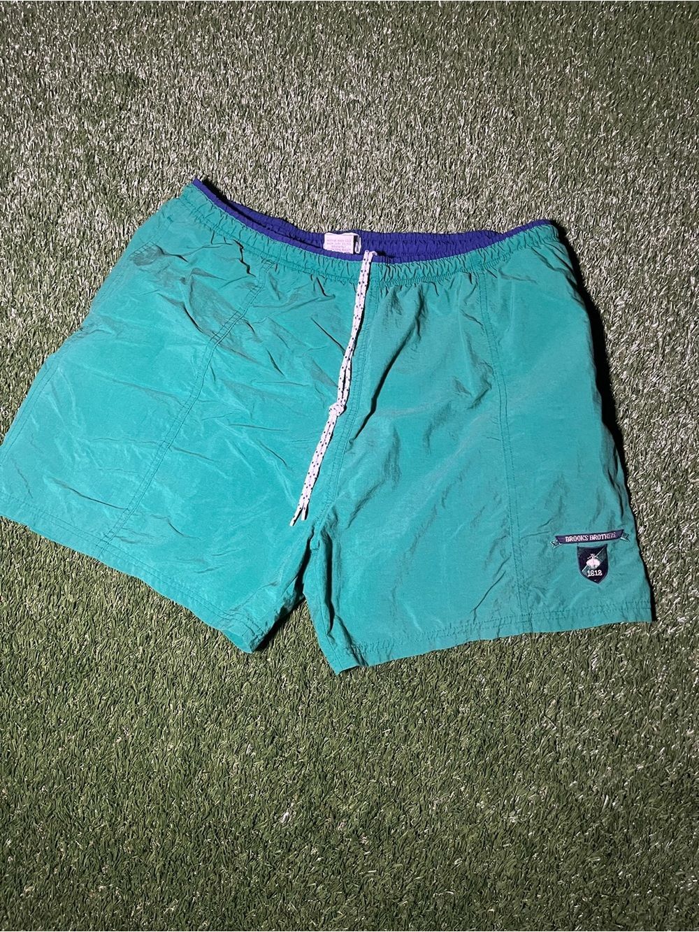 Vintage Brooks Brothers Dark Green & Dark Blue Men’s Swim Trunks Men's XL